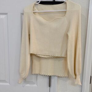 Elegant and stylish Cream sweater and skirt